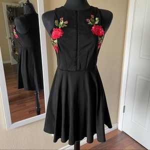 Forever 21 - Suede floral embroidered mini dress